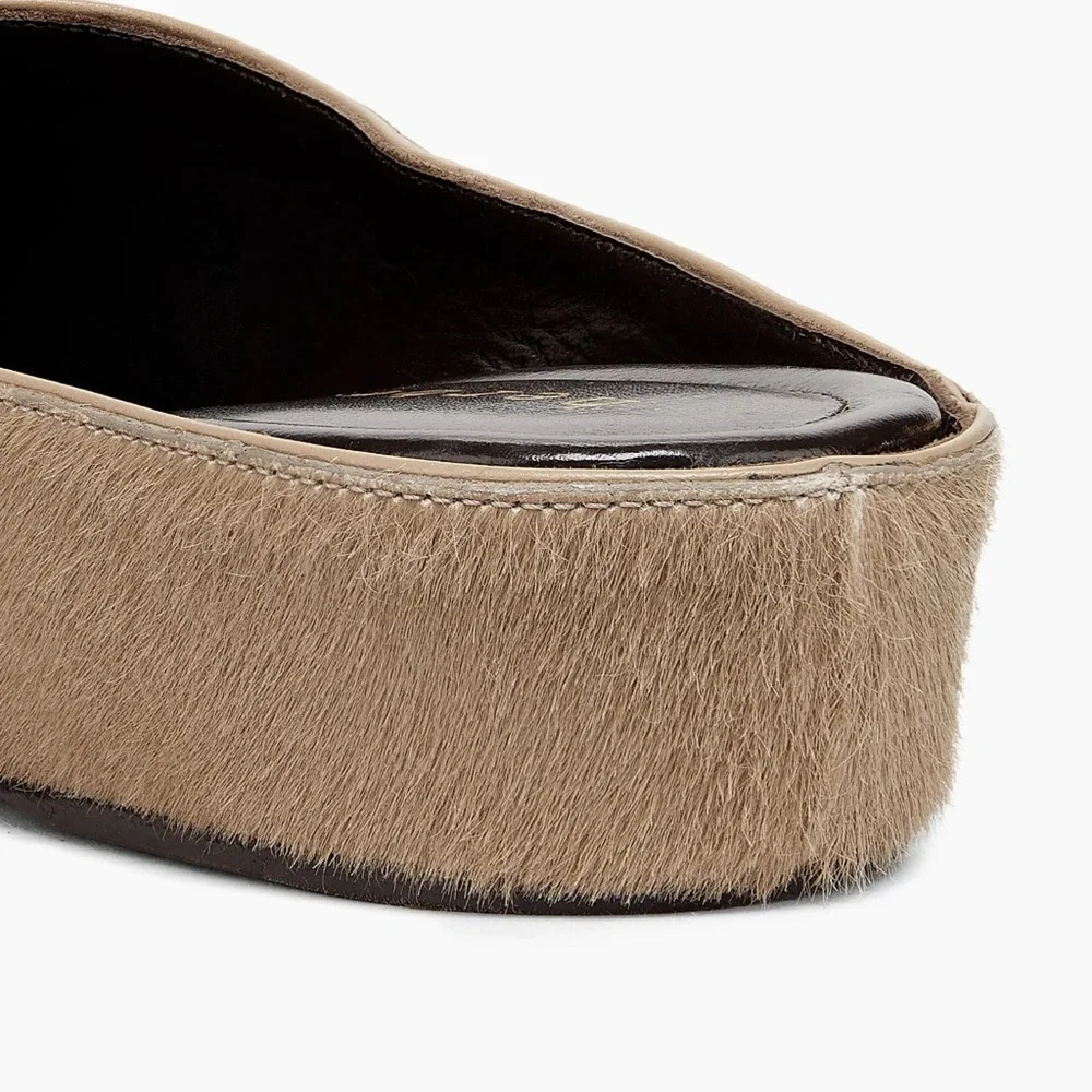 Chic Tan Mules with Gold Detail - Picture 5 of 6
